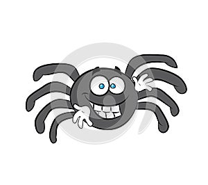 Happy cartoon illustration of spider