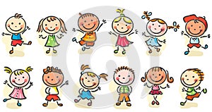 Happy cartoon kids photo