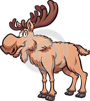 Happy cartoon male adult moose