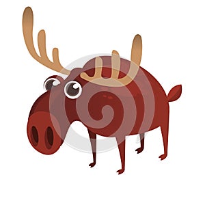 Happy cartoon moose character
