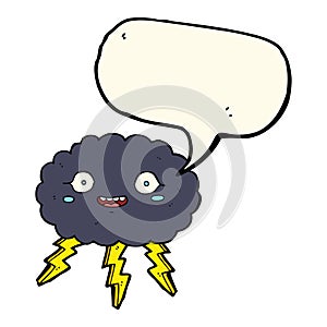 happy cartoon rain cloud with speech bubble