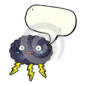 happy cartoon rain cloud with speech bubble