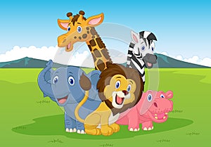 Happy cartoon safari animal photo