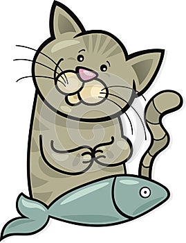 Happy cat with fish