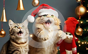 Happy cats at Christmas