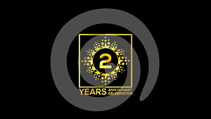 Happy Celebrating of 2 Years Anniversary Moments Couple, invitation Mixer Gold color Star logo Videos