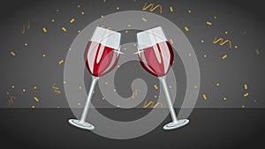 happy celebration wine cups toasting
