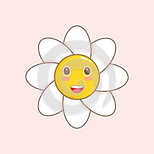 happy character daisy flower mascot vector