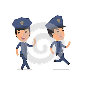 Happy and Cheerful Character Constabulary goes and runs photo