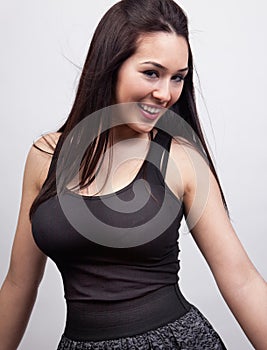 Happy cheerful woman with body