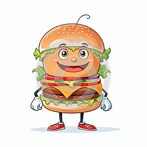 Happy Cheeseburger Character