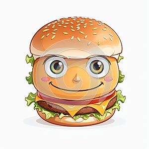 Happy Cheeseburger Character