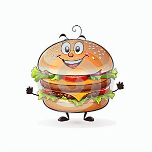 Happy Cheeseburger Character