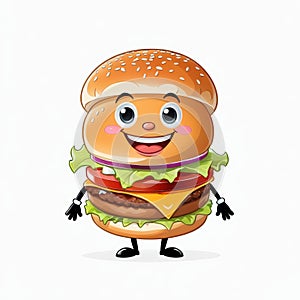 Happy Cheeseburger Character