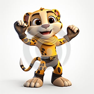 Happy Cheetah: A Bold And Youthful Cartoon Superhero