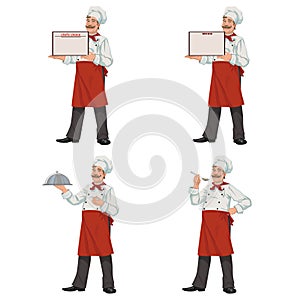 Happy chef presenting