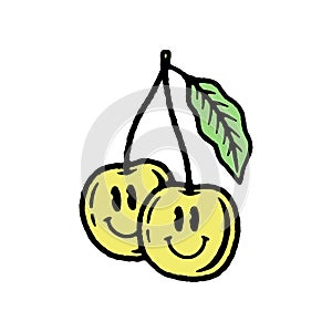 HAPPY CHERRY ICON COLOR WHITE