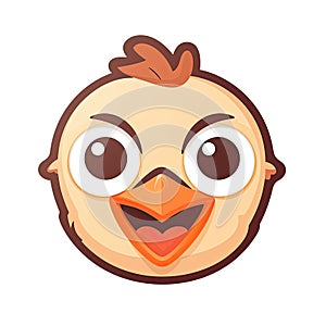 Happy Chicken Face Sticker On Isolated Tansparent Background, Png, Logo. Generative AI