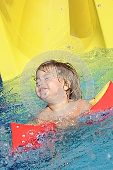 Happy child in aquapark