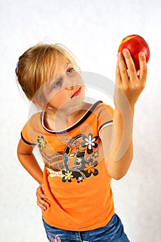 Happy Child with a fruit