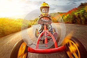 Happy Child with Go-Kart