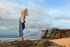 Happy child have fun on summer beach holiday