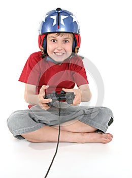 Happy child playing games