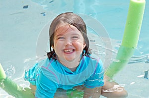 Happy child in pool