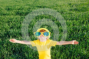 Happy child in spring outdoor