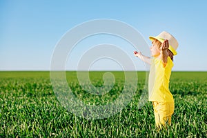 Happy child in spring outdoor