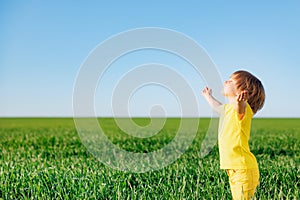 Happy child in spring outdoor