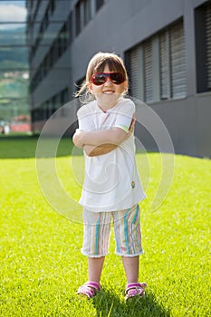 Happy child with sunglasses