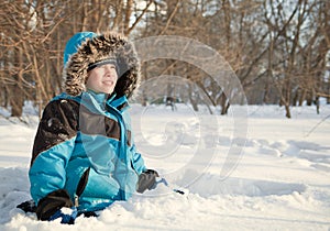 Happy child in winterwear