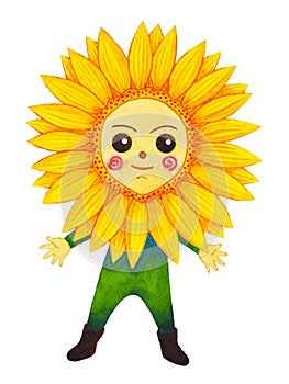 happy child yellow sunflower head flower human body mind mental health spiritual imagine power inspiring energy emotion holistic