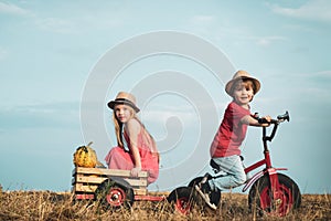 Happy childhood. Close friends. Posing outside. International childrens day. Emotional kids walks outdoors and enjoy