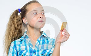 Happy childhood. Dessert and pastry. little chef tasting cookie. happy child eating cookies. little girl with cookie