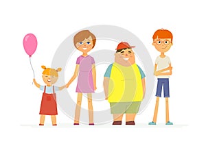 Happy children - cartoon people characters isolated illustration