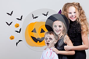 Happy children on Halloween party