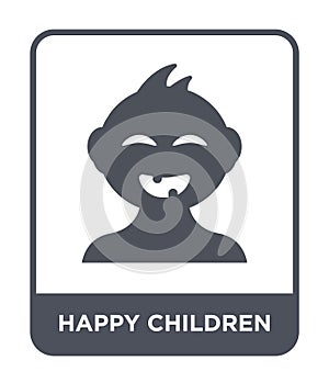 happy children icon in trendy design style. happy children icon isolated on white background. happy children vector icon simple