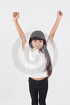 Happy children, little girl expressed gladness photo