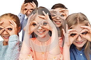 Happy children making faces and having fun