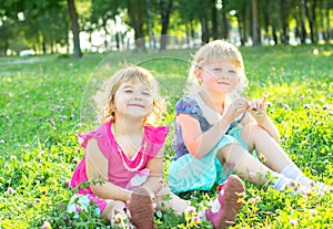 Happy children on the nature walk