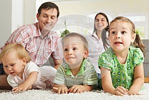 Happy children with parents