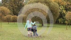 Happy children playing in the park