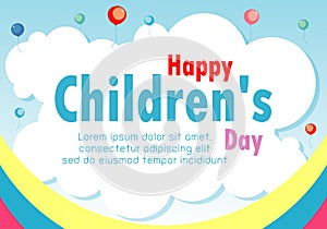 Happy children`s day background, vector illustratio