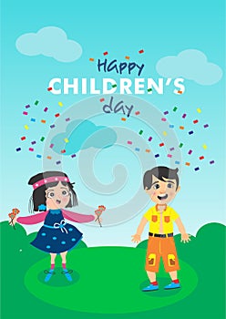 Happy Children\'s day (cdr) coreldraw children\'s day