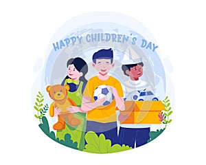 Happy Children\'s Day. Celebrated annually in honor of children around the world. Vector illustration