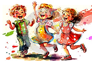 Happy children\'s day colorful illustration generative ai