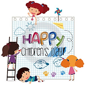 Happy children`s day template