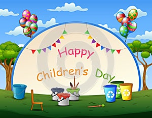 Happy children`s day template